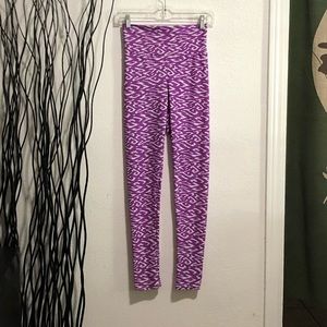 Coquetry Clothing Purple & White Leggings Size M